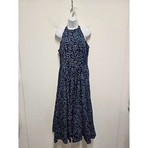 OKHAI Dress Fit Flare Long Summer Blue Sz Medium